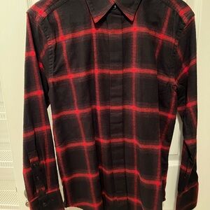 Banana Republic Black and Red Plaid Button Down Shirt